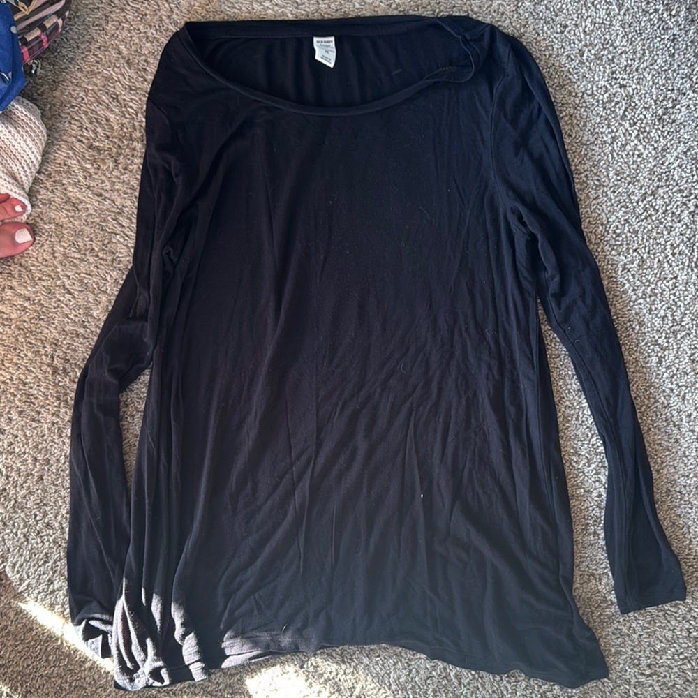 Old Navy Black Long Sleeve Blouse